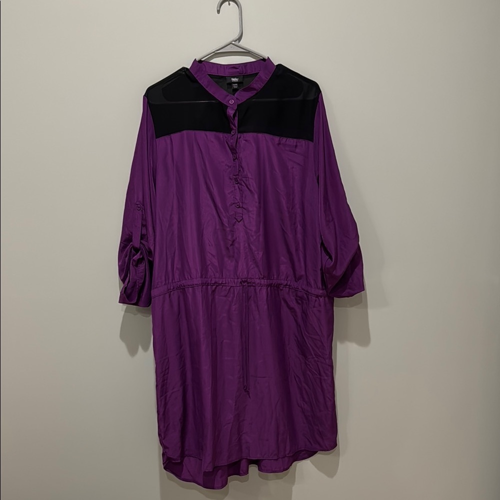 Wasson Purple and Black Long Sleeve Dress